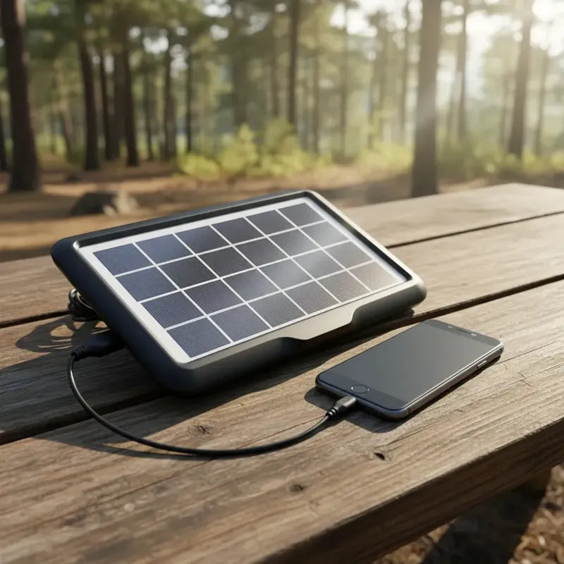 Cargador Solar Portátil Celular Panel Energía Solar Usb Negro
