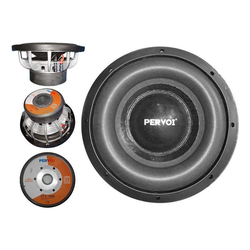 Subwoofer Doble Bobina 1500w 10 Pulgadas + Kit Instalación Negro