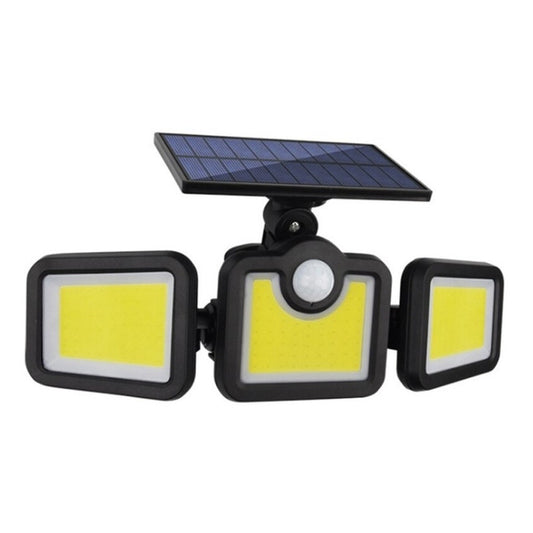Foco Led Solar 3 Cabezas Giratorias Lupa Amplificada Sensor