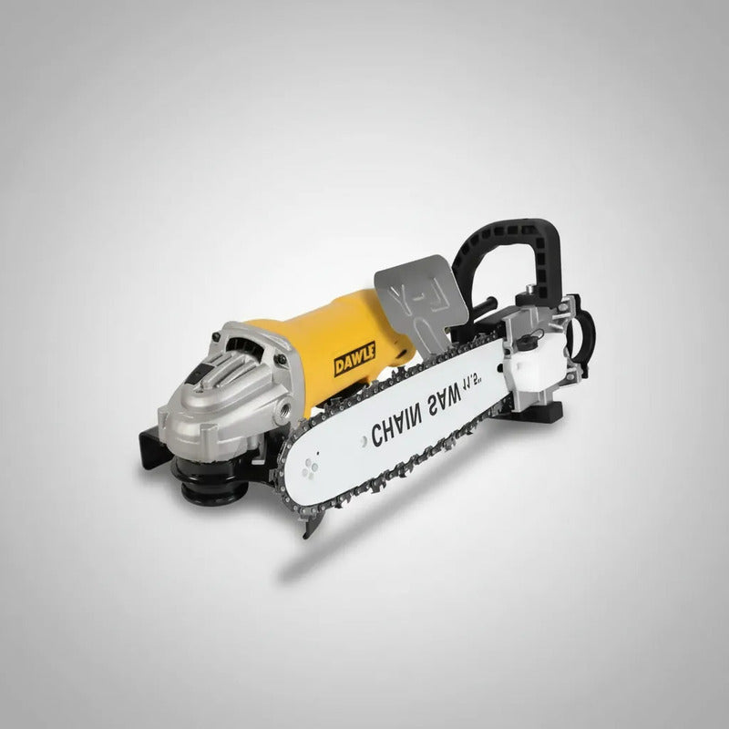 Pack Esmeril + Adaptador A Motosierra 12pu Galletero Angular Amarillo 50/60hz