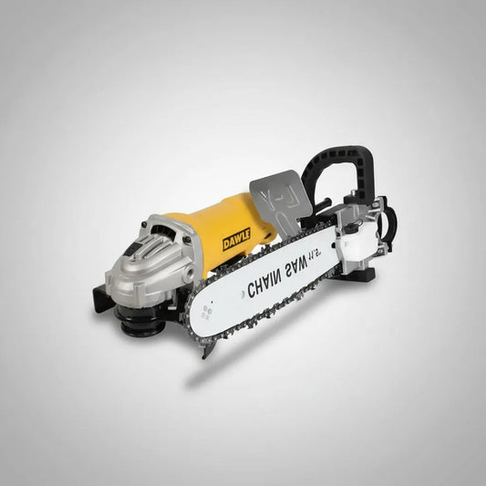 Pack Esmeril + Adaptador A Motosierra 12pu Galletero Angular Amarillo 50/60hz