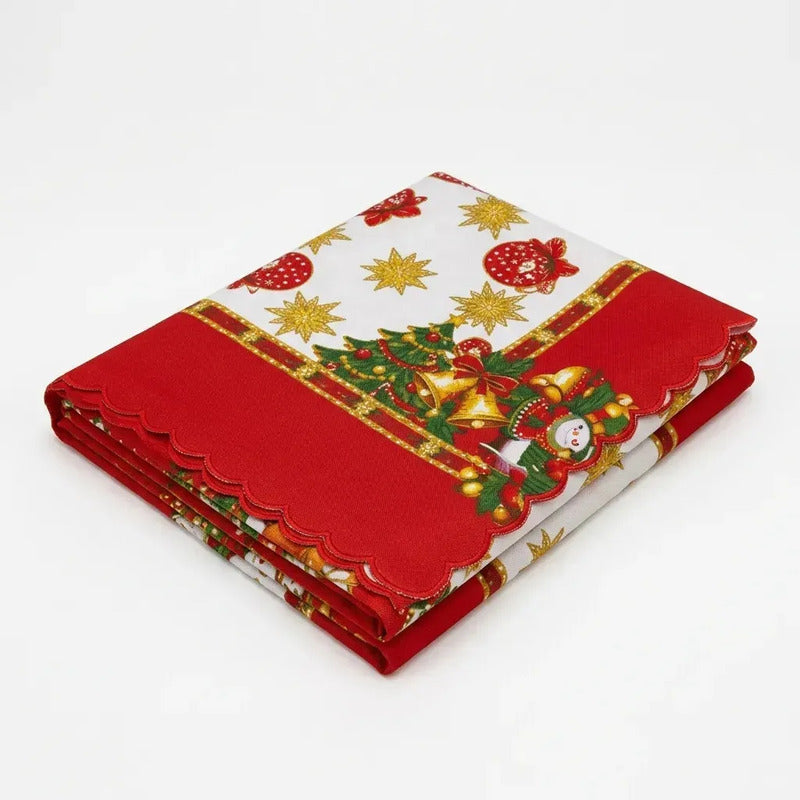 Mesa Plegable Resistente Interior/exterior + Mantel Navideño Rojo