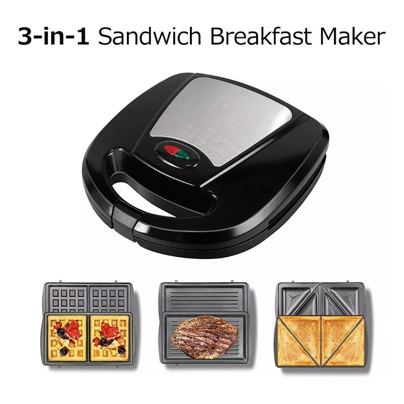 Tostadora Tecnohogar 2 Rodajas 3 En 1: Wafflera, Grill