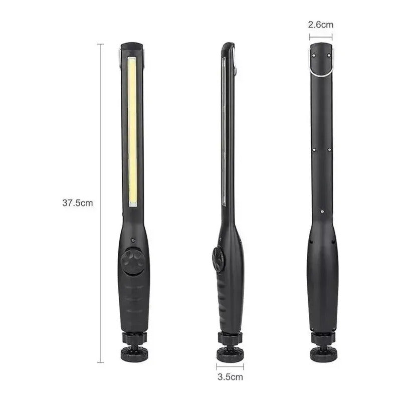Linterna Led Regulable Recargable Emergencia Brillante Imán Negro