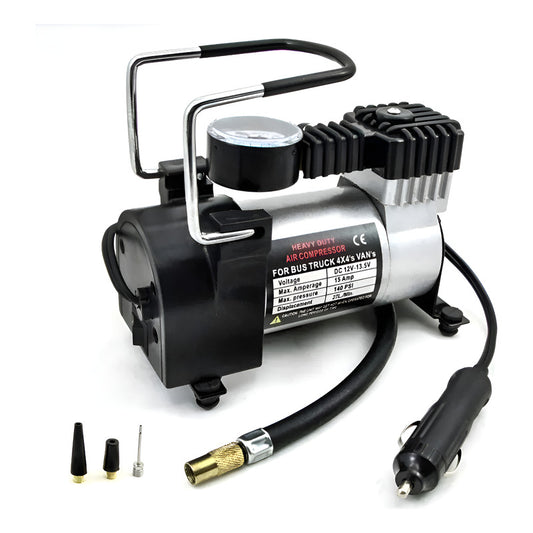 Compresor De Aire 12v Inflador Neumático, Bici, Moto, Pelota Gris 50/60hz Monofásica