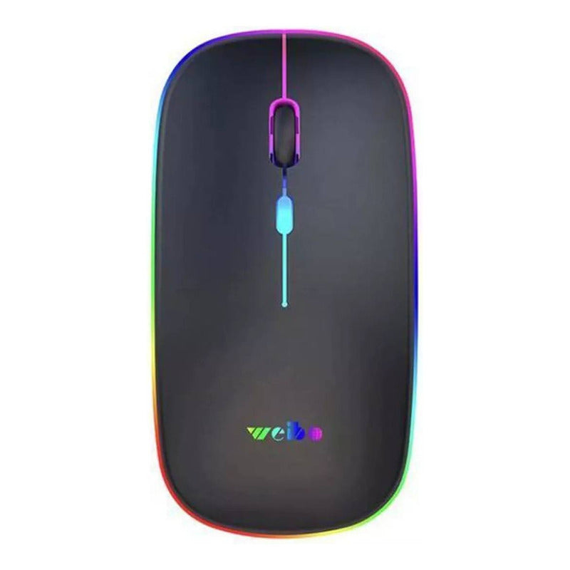 Mouse Inalámbrico 2.4 Plano Luz Rgb Mouse Con Luces Led