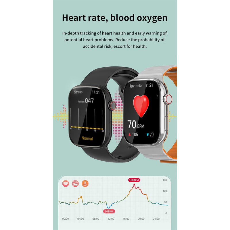 Smartwatch Reloj Inteligente Bluetooth Llamadas 2.1 Deportiv Blanco Milanese Negro