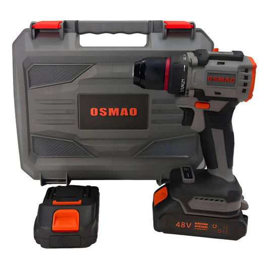 Taladro Inalámbrico Osmao + 2 Baterías + Con Estuche Gris Oscuro 50