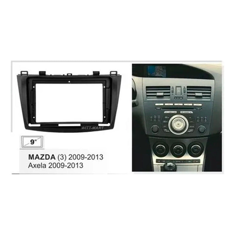 Bisel 9 Pulgadas  Mazda 3 Año 2010 A 2013 Negro