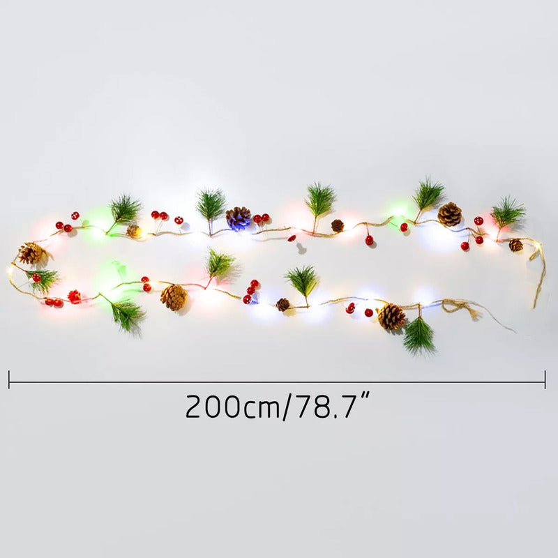 Guirnalda Navideña Multicolor 80 Led Cobre Pino Multicolor