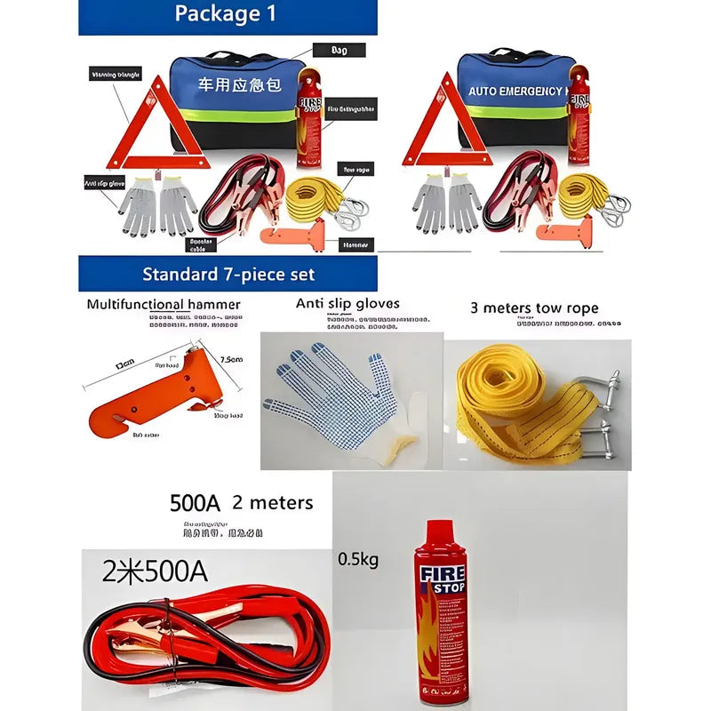 Kit De Emergencia Seguridad Auto Extintor