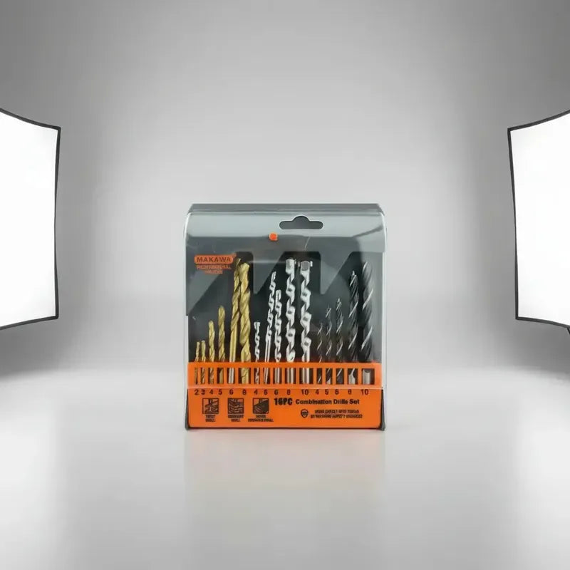 Juego Brocas 16 Piezas Para Metal Madera Concreto Pared Cerámica Vidrio Ideal Para Albañil Carpintero Electricista Hogar Taller Taladro Percutor Tecnohogar