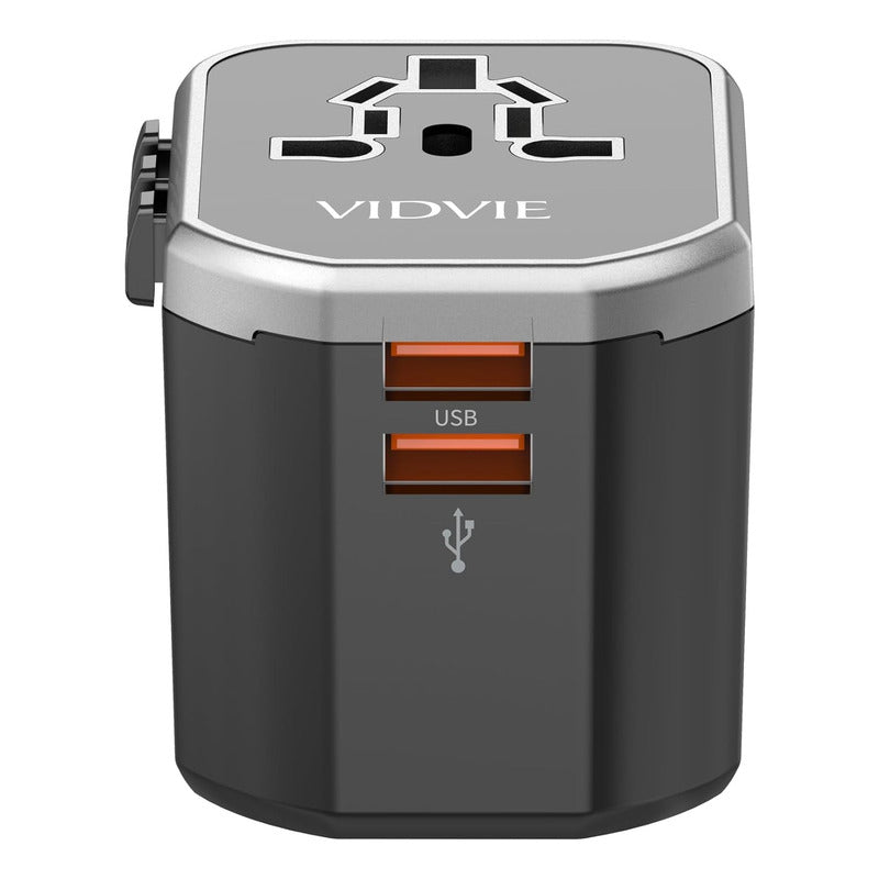 Enchufe Universal Vidvie Puerto Usb Carga Rapida Tipo C Negro