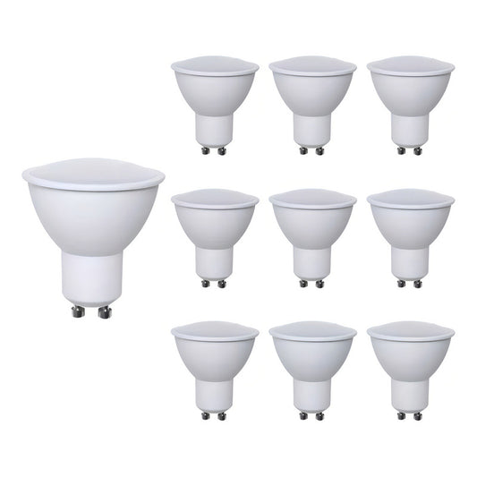 Pack 10 Ampolletas Dicroicas Led 6w Gu10 Neutra 4000k Blanco Blanco Neutro