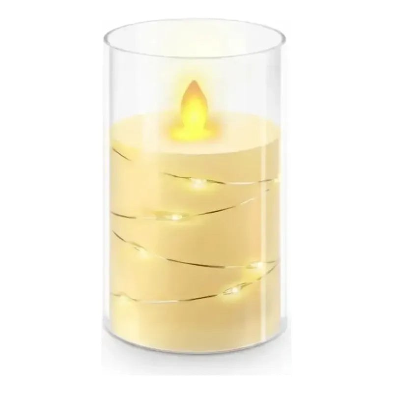 Pack X3 Velas Led Pilas Efecto Llama Decorativas Luz Calida Amarillo