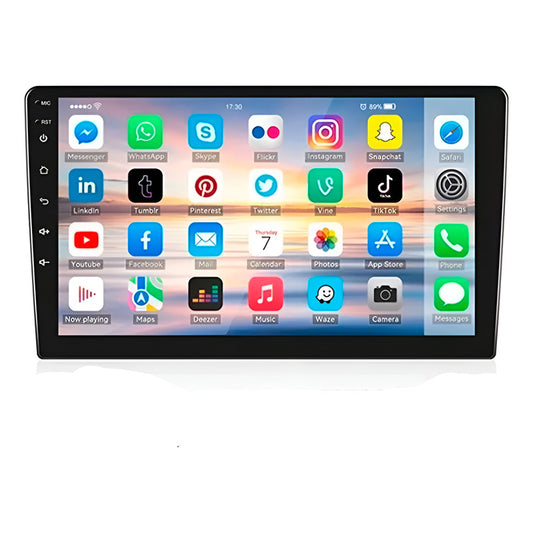 Radio Android Gps Mirror Link Wifi Usb 2 Din 9 Pulgadas Blanco