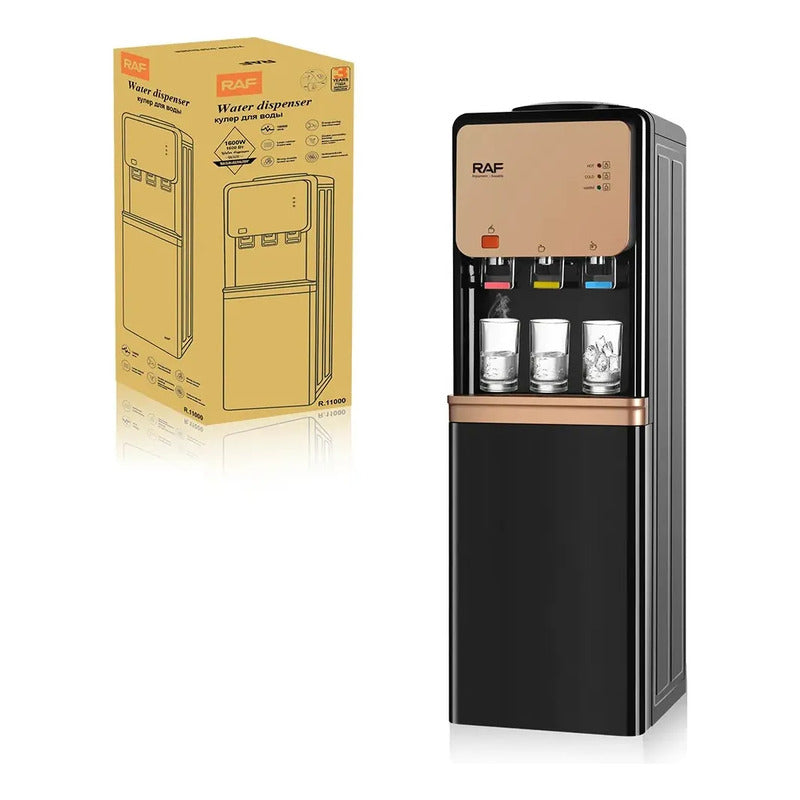 Dispensador De Agua Eléctrico Grande 3 En 1 Con Mini  Nevera Beige