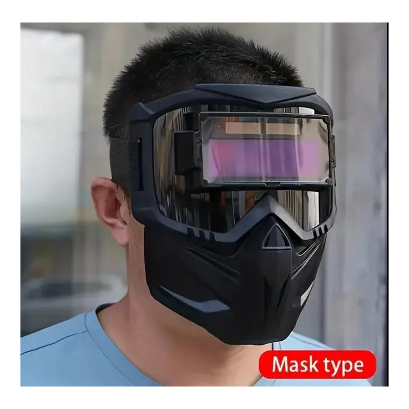 Máscara De Soldadura  Anti Deslumbrante Con Sensor  De Luz Negro Pm2860126