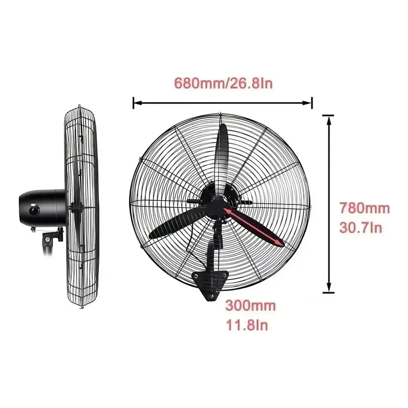Pack X2 Ventiladores Industriales 30 Pulgadas Alta Potencia 65 Cm Negro 3
