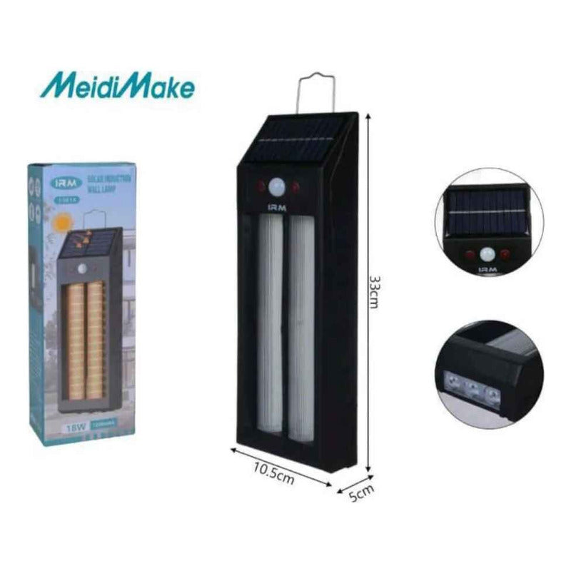 Aplique Solar Led Lampara De Pared Colgante Doble Luz 18w Agua