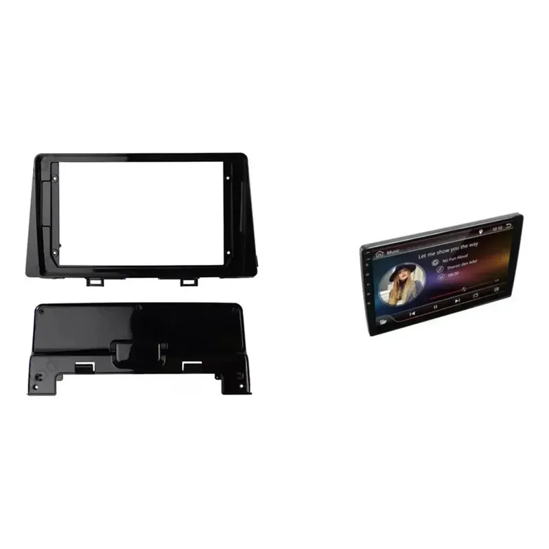 Kit Multimedia: Bisel Adaptador Radio Kia Morning 2018-2025 Negro + Pantalla Táctil 9'' Gps/wifi