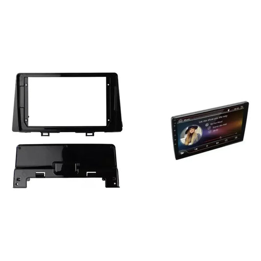Kit Multimedia: Bisel Adaptador Radio Kia Morning 2018-2025 Negro + Pantalla Táctil 9'' Gps/wifi