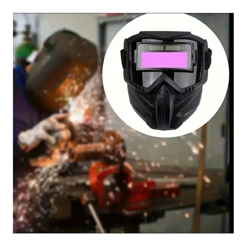 Máscara De Soldadura  Anti Deslumbrante Con Sensor  De Luz Negro Pm2860126