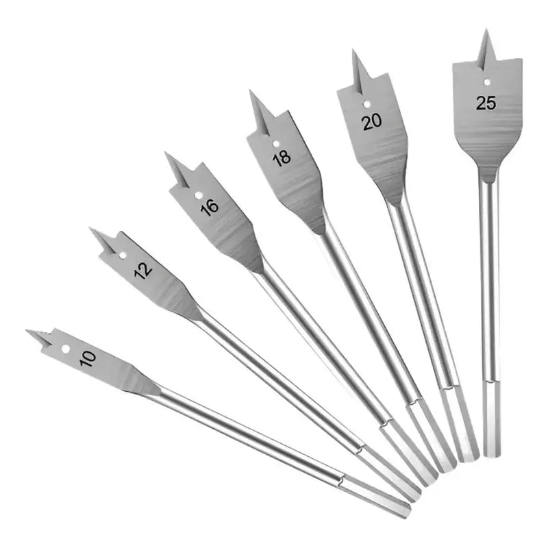 Set De Brocas Planas Para Madera 6 Pzas, 10 12 16 18 20 25mm