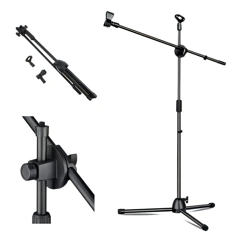 Soporte Para Micrófono Atril Profesional Stand P/ Micrófono Negro