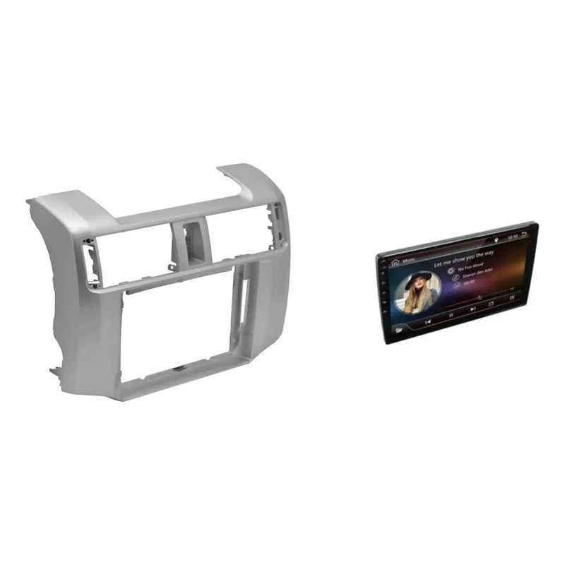 Kit 4runner: Bisel Adaptador Radio 9'' Toyota 4runner 2010-2024 Gris + Pantalla Táctil 9'' Gps/wifi