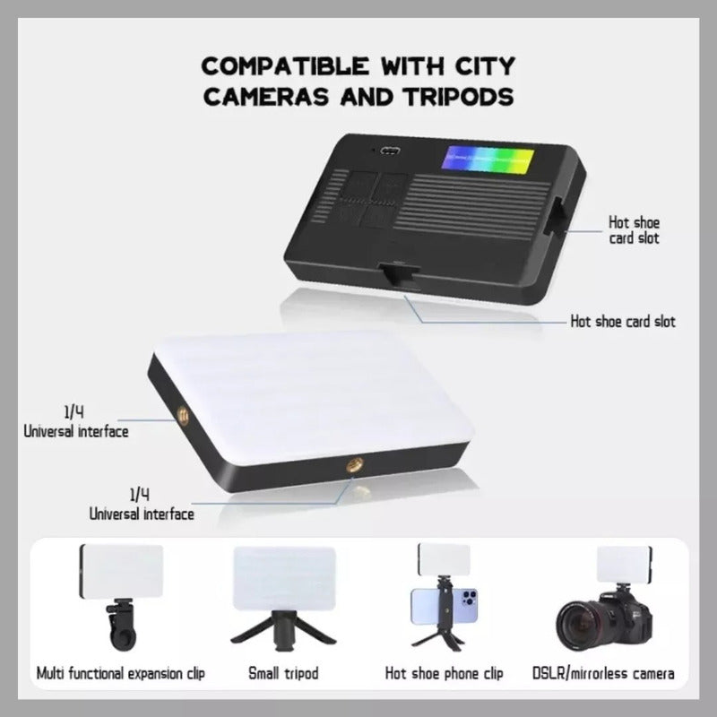Luz Blanca Rgb Portátil Para Selfies Videos Ajustable Camara