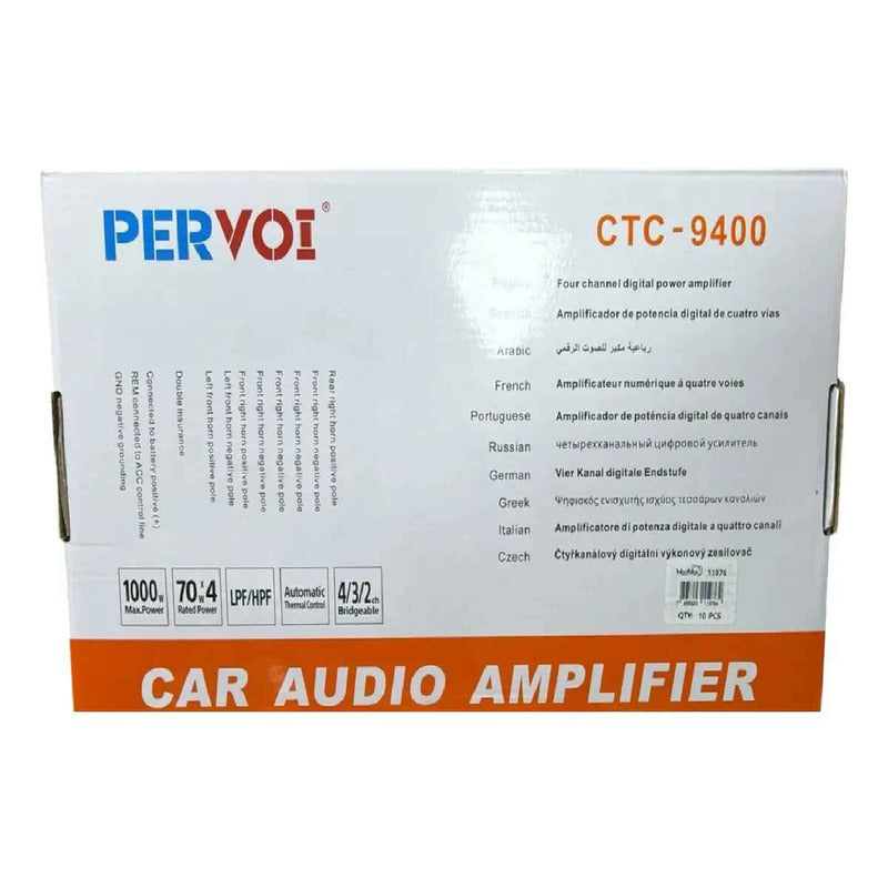Amplificador De Audio Pervoi 1000w Sonido Para Autos Negro