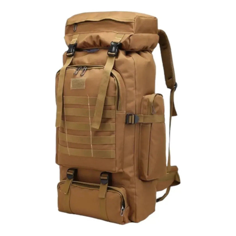Mochila Táctica 70litros Militar Camping Viaje Tour Outdoor Beige Liso