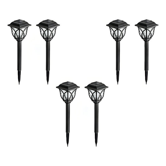 Farol Solar Negro 6 Luces Frías Exterior Jardín Inalámbrico Tecnohogar
