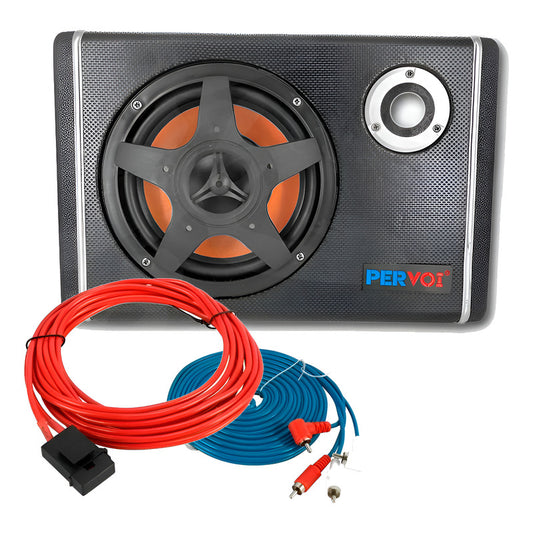 Subwoofer Amplificado Activo Kit Instalación Bajo Negro