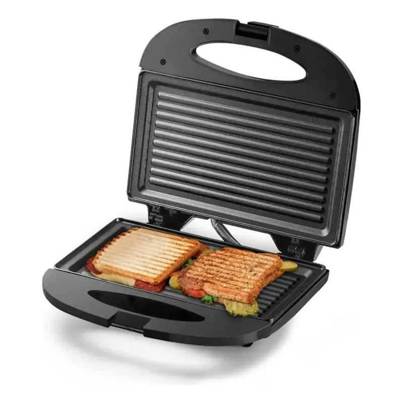 Sandwichera Tostador Grill Para Pan Carne 2 En 1 P Negro