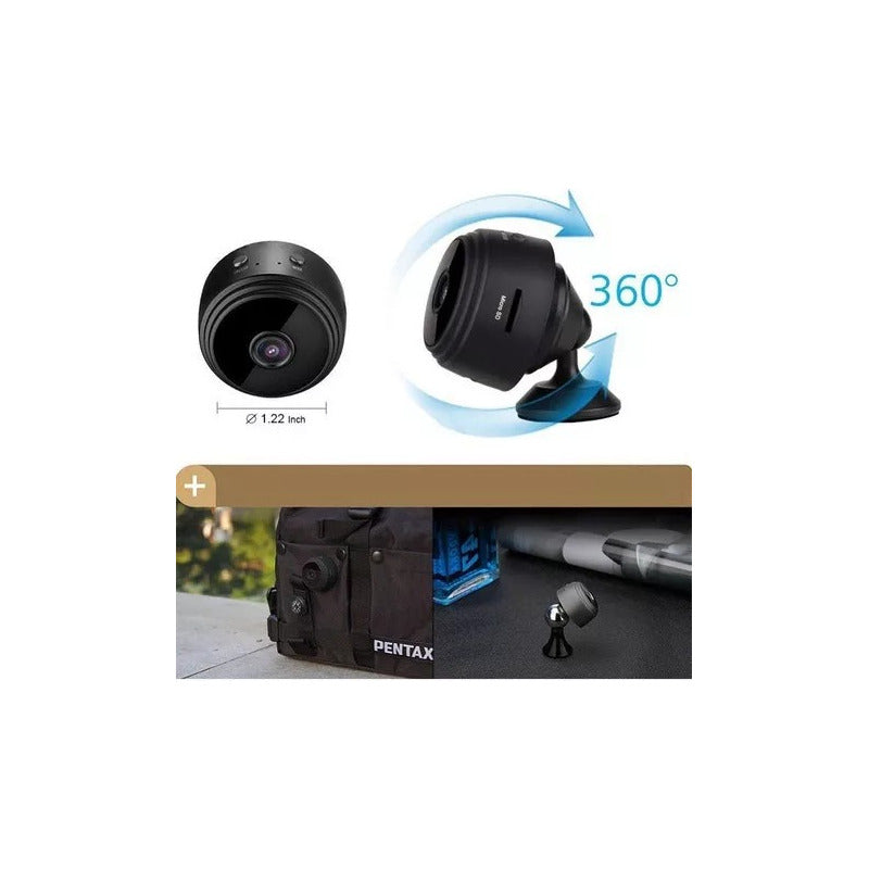 Cámara Espia Mini Portatil Inalambrica Bateria Interna Negro