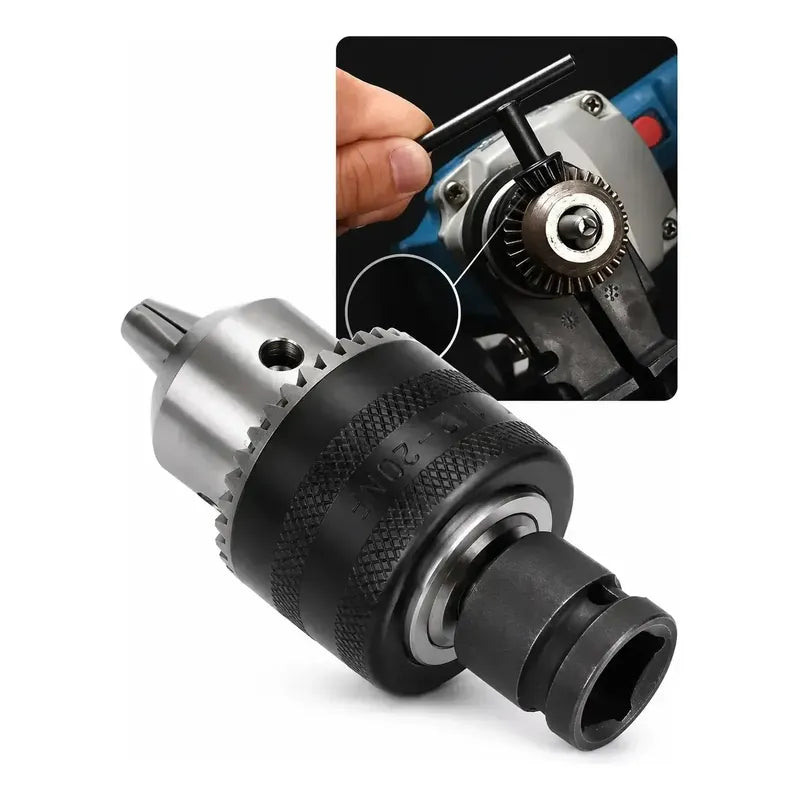 Llave Impacto Con Mandril 2 Baterias Brocas Desatornillador Amarillo 18v 50/60hz