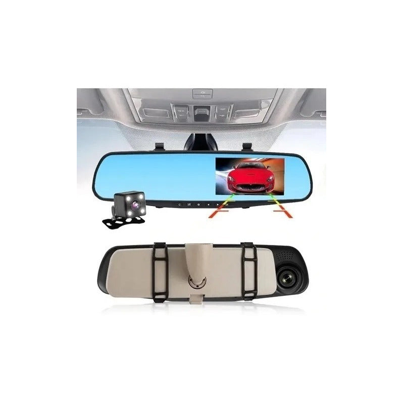 Espejo Retrovisor Con Camara Retroceso Y Camara Frontal  Hd