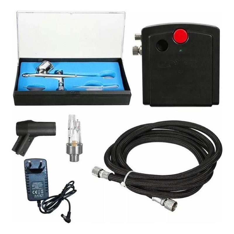 Aerógrafo Multiusos Compresor Kit Completo Con Accesorios