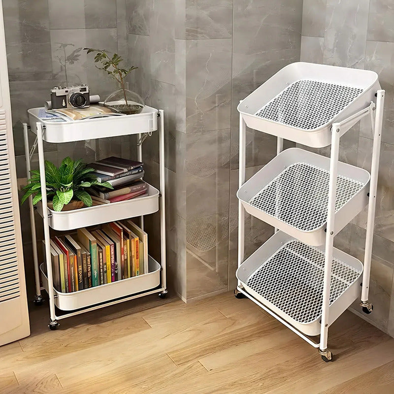 Cajones Con Ruedas Plástico Repisa Móvil Organizador Rosa