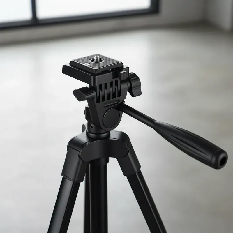 Tripode De Camara Profesional Nivel Burbuja Estuche Cabezal Negro