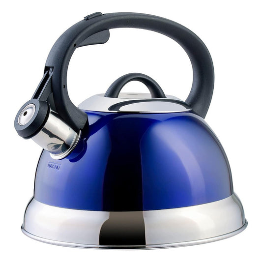 Tetera Acero Inoxidable 2.5lts Silbadora Mango Plástico Azul