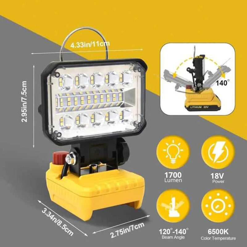 Luz Inalámbrica Recargable  Portátil Led 18v Usb Tipo C Amarillo