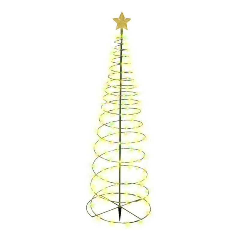 Árbol Navidad Estaca Solar Led Decorativa Con Estrella