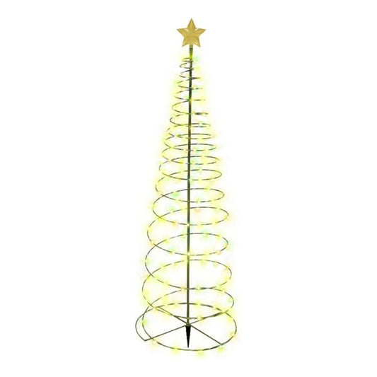 Árbol Navidad Estaca Solar Led Decorativa Con Estrella Amarillo