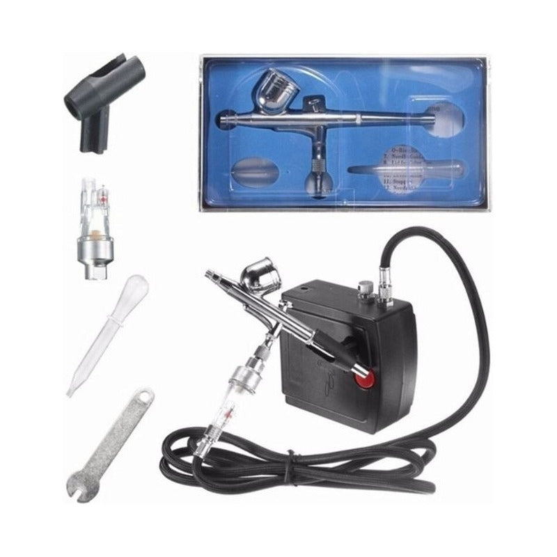 Aerógrafo Multiusos Compresor Kit Completo Con Accesorios