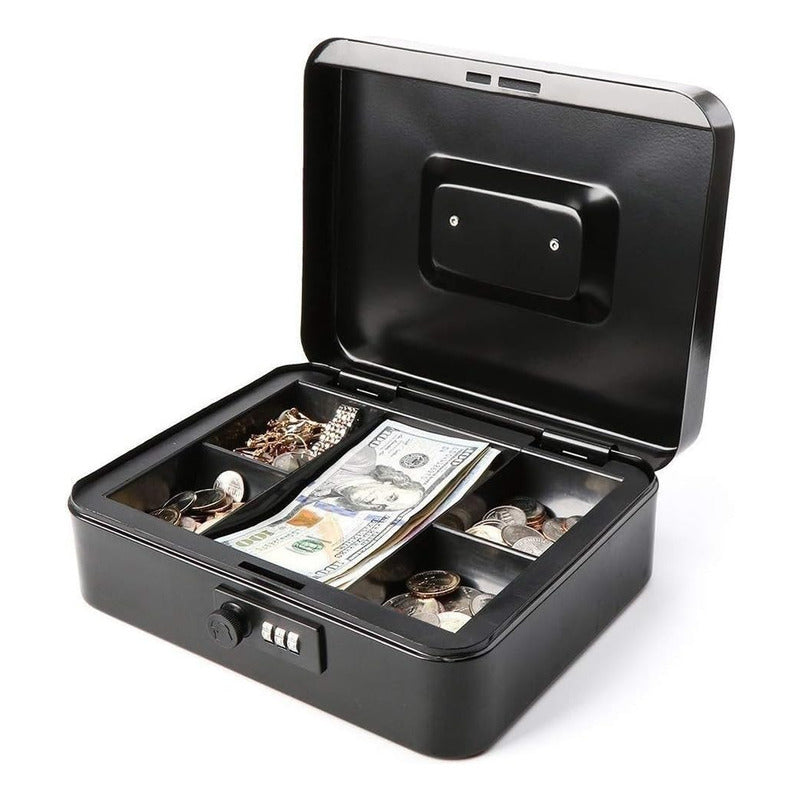 Caja Organizadora Dinero Con Llave De Seguridad Color Negro