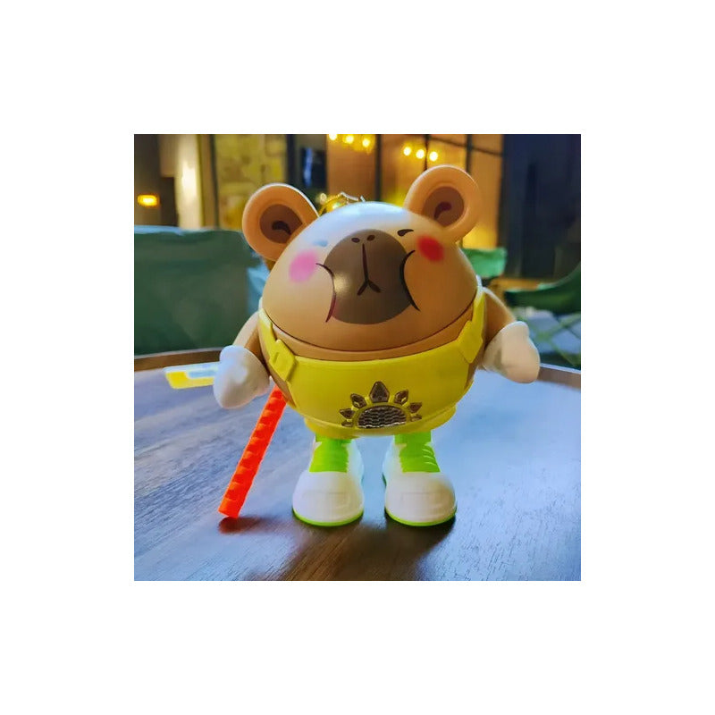 Capibara Bailarin Dacing Juguete 5d Luz Sonido Movimiento Amarillo
