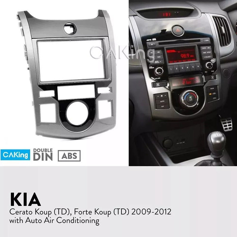 Bisel Radio Pantalla Kia Cerato Koup 2008 - 2013 9  Plateado